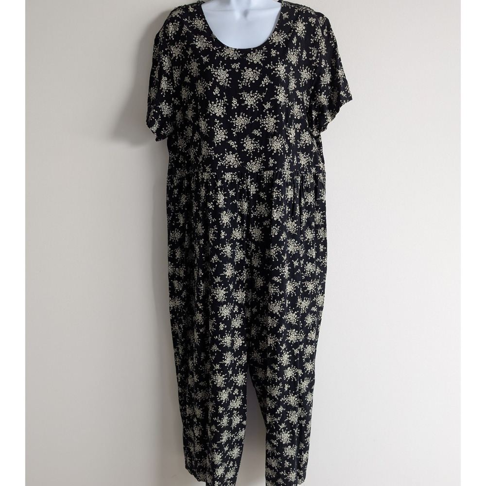 Vintage Jumpsuit Womens 13 Floral 80s Decked Out Boho Festival Goth Cottage 90s